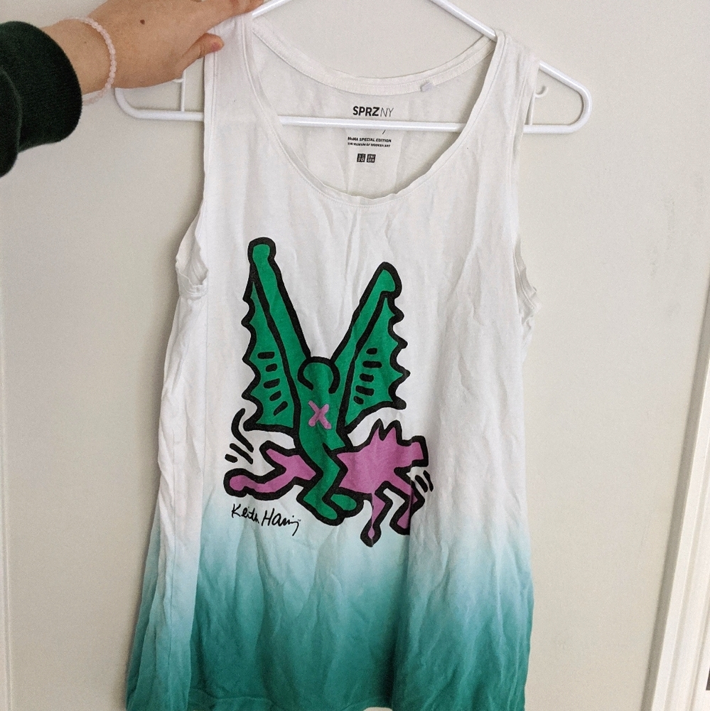 UNIQLO SPRZ NY Keith Haring flying dog Ombre shirt